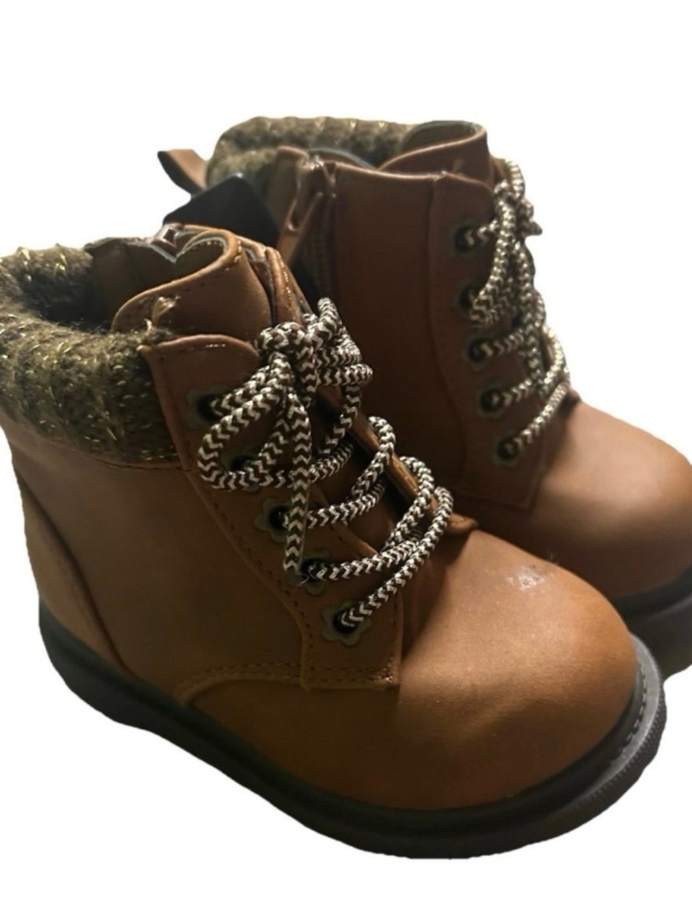 NWT Wonder Nation Toddler Girl Lace Up Brown Boots Fall Size 5